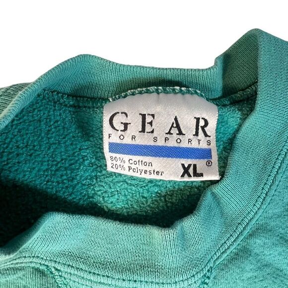 90s UNI GEAR Collegiate Crewneck Green Size XL - Picture 3 of 14